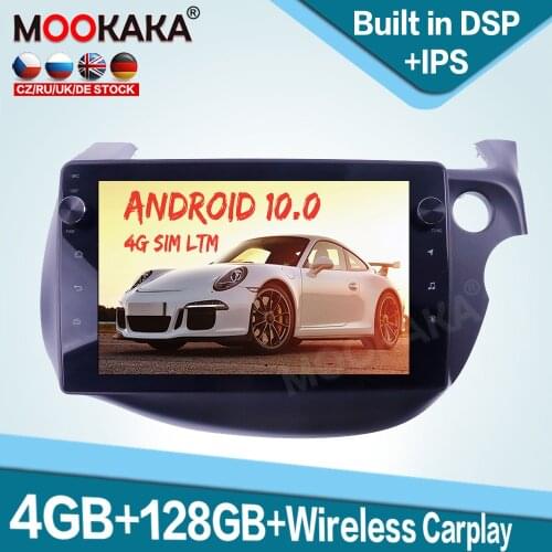 128GB Carplay Android 10.0 Car Multimedia Player for Honda Fit 2008-2013 Auto Radio GPS Navigation Audio Stereo Head Unit