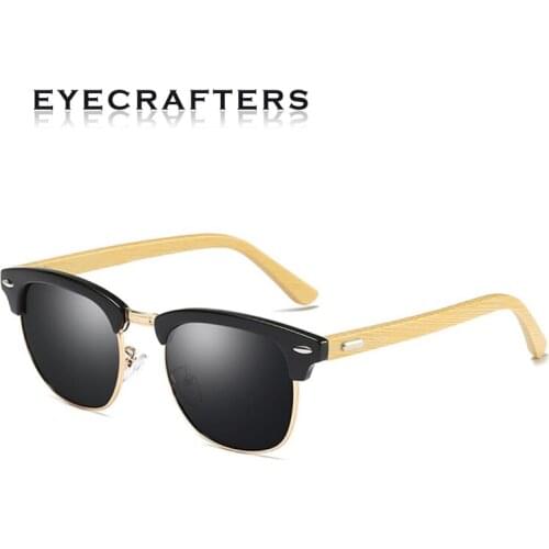 2020 NEW Natural Wooden Polarized Retro Designer Classic Half Frame Semi-Rimless Mens Womens Fashion Sunglasses Eyewear 3016
