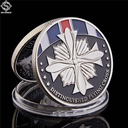 2019 USA Challenge Coin Distinguished Flying Cross Society Military Decoration Awarded US Armed Forces