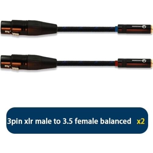 3 Pin daul XLR female to jack 3.5 female trs balanced 2x mm cable for earphone headset Headphones MDR-Z7 PHA-3 MUC-B12BL1 M12SB1