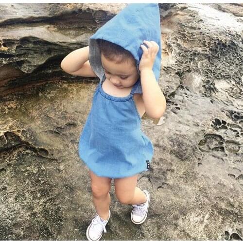 Baby Sleeveless Summer Infantil Jumpsuits Hooded Solid Baby Girl New Born Baby Clothes Fashion Bodysuits