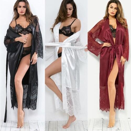 Plus Size Women Babydolls Plain Silk Satin Robe Bridal Wedding Bridesmaid Bride Kimono Dressing Gown