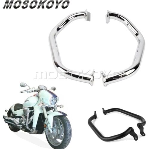 Chrome/Black 32mm Tube Strong Frame Engine Guard Crash Bars Bumper Protection for Suzuki Boulevard M109R 2006-2017