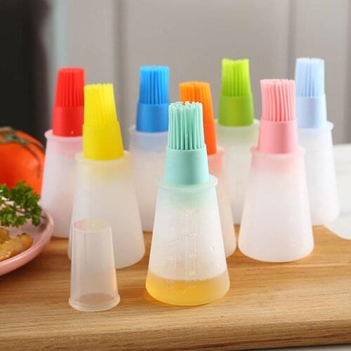 1-4 Pcs Heat Resistant Silicone Oil Brush Barbecue Brush Portable Oil Bottle Brush Pastry Baking Brush Bbq Kitchen Accessories