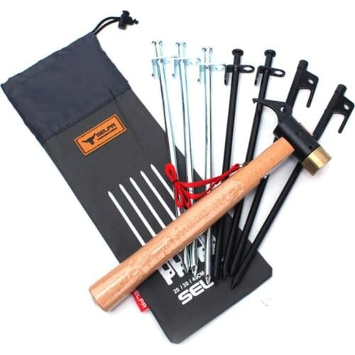20cm,30cm,40cm Outdoor Camping Wind Rope Tent Pegs Nail Storage Bag Tent Accessories Hammer