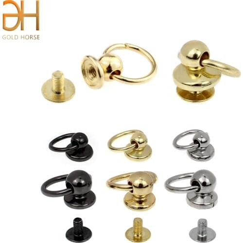 10Pcs 8/10MM Metal Bags Rivet Nail Buckle Swivel Screw Studs Button Handbag Chain Hanger Hardware Leather Craft Accessories