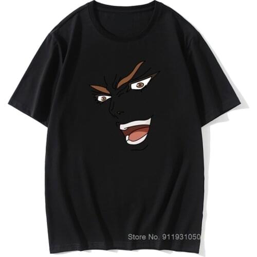 Men T-Shirt Dio Face Meme Crazy Tees Camisa Jojos Bizarre Adventure Anime Jjba Manga T Shirts Harajuku Graphic
