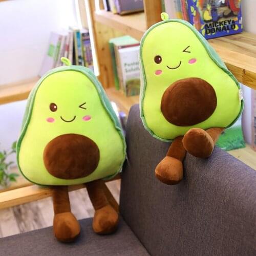 45cm Stuffed Avocado Sleeping Snuggly Plush Doll Toy Sofa Cushion Home Decor