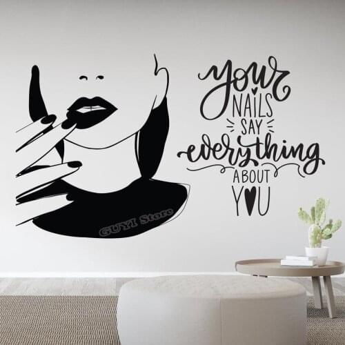 Nails Studio Wall Decal Nails Beauty Salon Wall Sticker Nails Studio Wall Decor Vinyl Nail Salon Decor Nail Polish Decal B544