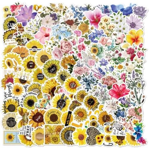 10/50/100PCS Pretty Mixed Flowers Stickers Guitar Skateboard Waterproof DIY Cool Waterproof Graffiti Sticker Decal