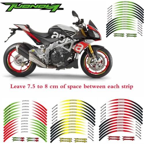 New high quality 12 Pcs Fit Motorcycle Wheel Sticker stripe Reflective Rim For Aprilia TUONO V4