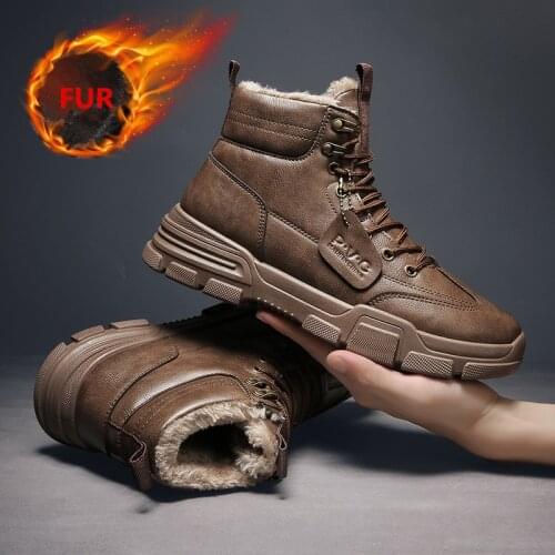 New Snow Boots Protective and Wear-resistant Fur Man Boots Warm and Comfortable Winter Walking Boots Casual Shoes for Men