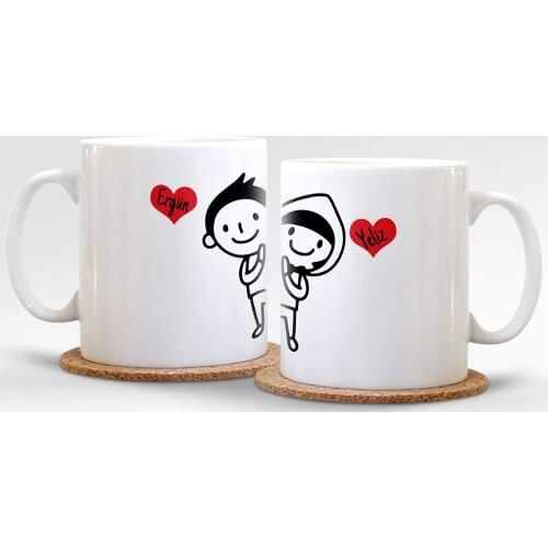 Personalized Dual Is Cute Double White Mug Cup