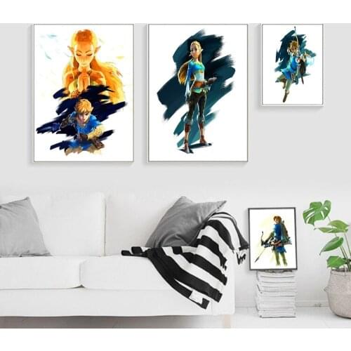 Zelda Characters Watercolor Posters and Prints Wall art Decorative Picture Canvas Painting For Living Room Home Decor Unframed