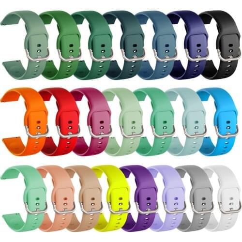 20mm 22mm Silicone Strap for Samsung Galaxy Watch 42mm 46mm Active 2 Gear S2 S3 Band Bracelet for Huami Amazfit Bip/GTR/GTS 2