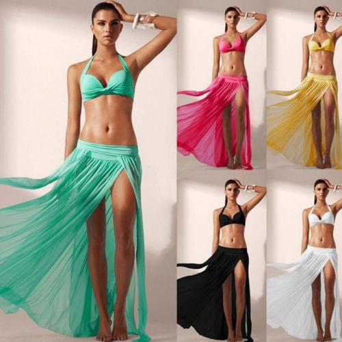 Sexy Pareo Beach Net Yarn Swimsuit Cover Up Beachwear Long Dress Tunic Pareo Saida De Praia Beach Wrap Skirt