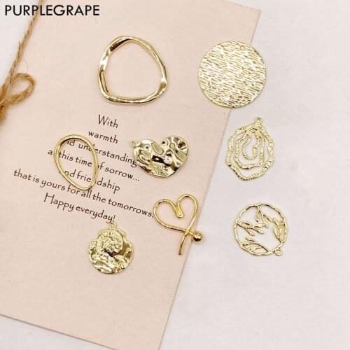 6pcs Color retaining alloy DIY earrings jewelry accessories materials handmade irregular geometry peach heart round fashion fine