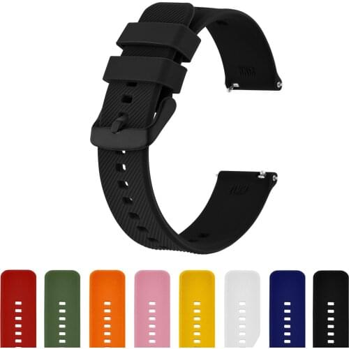 BISONSTRAP 18mm 19mm 20mm 21mm 22mm Silicone Band Strap Quick Release Watchband Bracelet for Men and Women