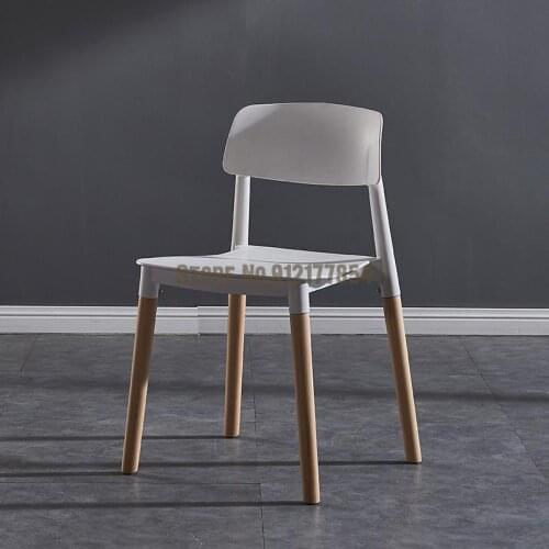 Nordic modern minimalist plastic chair solid wood lounge chair restaurant dining chair gift chair adult back chair conference ch
