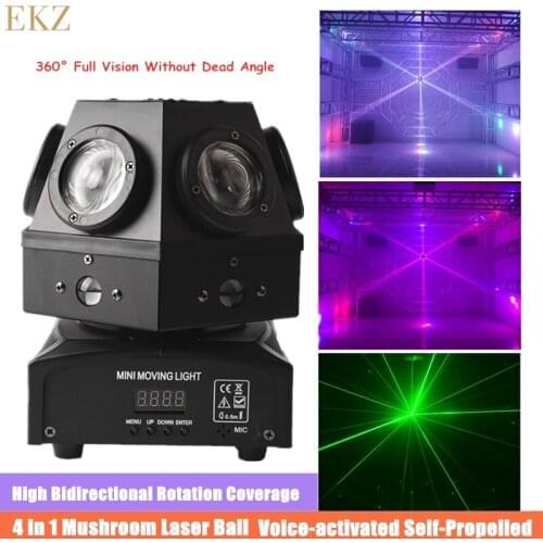 LED 90W 4in1 Beam Laser Scanner DMX512 Voice Control Bar Moving Head Light Wedding Family Party DJ Party Stage Show Projector