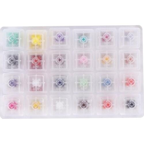 HOT-24 Switch Switches Tester with Acrylic Base Blank Keycaps for Mechanical Keyboard Kailh Box
