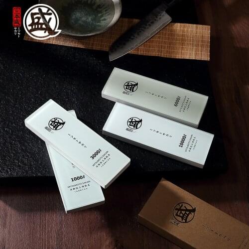 MITSUMOTO SAKARI Japanese Sharpening Stone 1000 3000 6000 10000 Grit Glass Fixed Sharpening Tool Knife Sharpener with Gift Box
