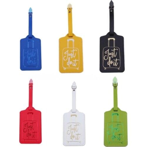 PU Leather Luggage Case Tags Privacy Protection Travel Bag Labels Suitcase Tag
