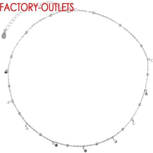 Original Sterling Silver 925 Link Chain Necklace For Women Simple Style Fashion Necklace Jewelry Gift For Girls Birthday Party