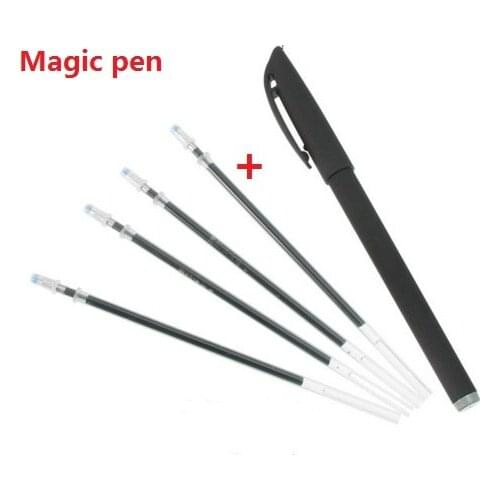 10pcs/lot ,Black Auto Disappear Ball Point Pen Disappearing Blue Ink Draft Save Paper