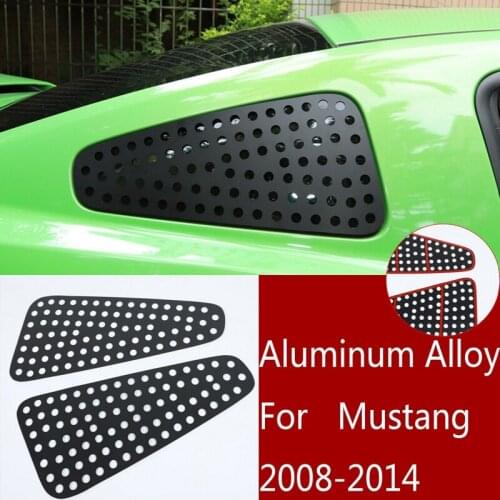 2X Aluminum Alloy Rear Triple-cornered Window Gl Louver Trim Fit for Ford Mustang 2008-2014