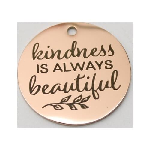 20pcs Stainless Steel Kindness Charm Kindness Is Always Beautiful Charms Pendant For DIY Handmade Accessories