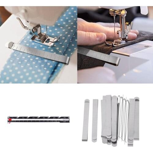 21Pcs Metal Sewing Gauge Hem Clips With Guides For Tailor Dressmaker Assorted