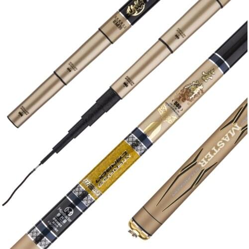 4.2m 5m 6m 7m Three-position Fishing Pole Short Section Carbon Hand Pesca Ultra-light and Ultra-hard Stream Canne Fishing Tackle