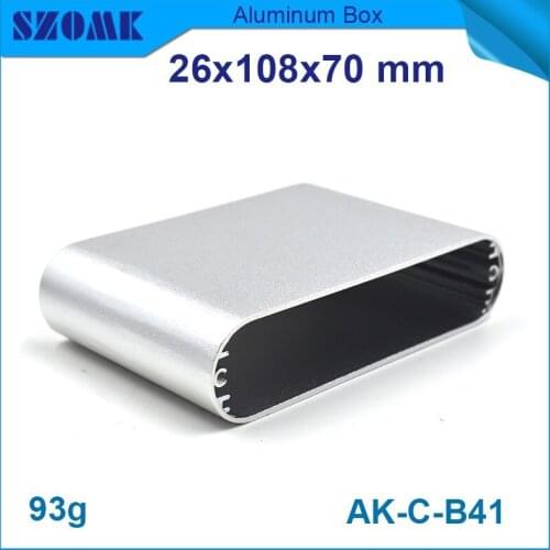Aluminum box enclosure case in silver color powder coating nice surface looking which fit PCB size 23x98mm