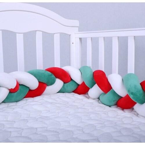 1M/1.5M/2M/3M/4M Length Crib Protector Cot Bumper Room Decor Baby Bumper Bed Braid Knot Pillow Cushion Bumper for Infant Bebe