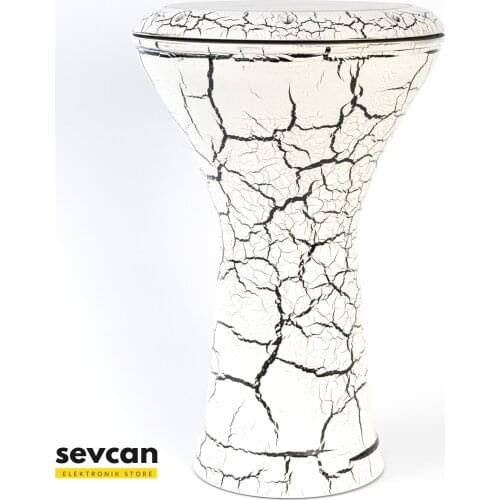 White Engraved Egyptian Darbuka Drum Doumbek Tombak Percussion Musical Instrument MD9