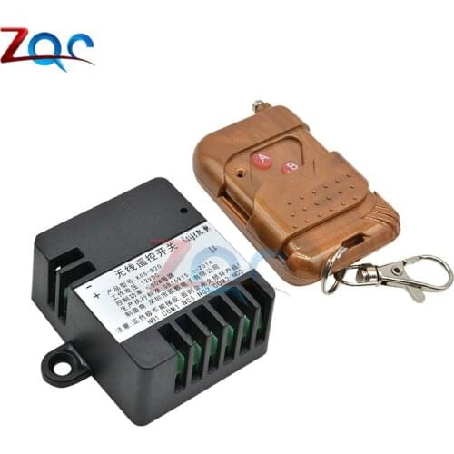Wireless Remote Switch DC 12V 2 Channel Multi-Functional Relay 433Mhz Transmitter with Receiver for Electric Doors Cars Lights