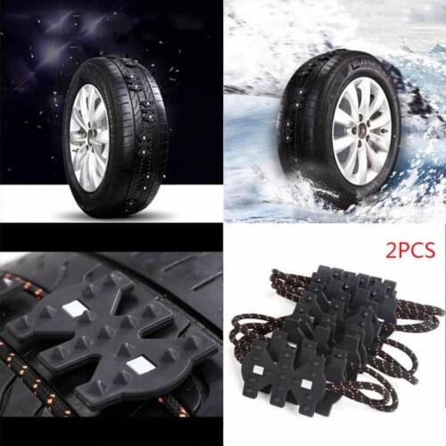 2Pcs Snow Chain Winter Tire Chain Non-slip Wearproof Wheel Anti-skid Emergency Chains Car Truck SUV MPV Auto Car Accessories