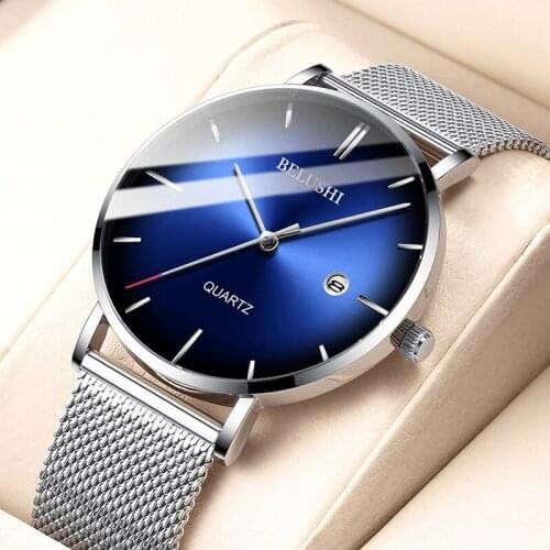 Summer 2021 new gradient ultra-thin quartz table fashion student mens watch waterproof simple mens watch