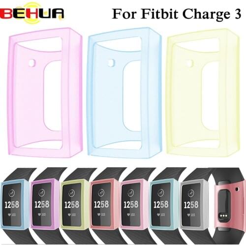For Fitbit Charge 3 Case Soft TPU Silicone Protective Clear Case Cover Shell for Fitbit Charge 3 Band Smart Watch Accessories