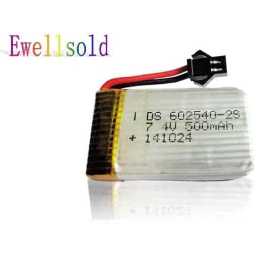 Ewellsold F182 F183 H8C H8D RC quadcopter RC drone spare parts 7.4V 500mah Li-polymer battery 2pcs/lot Free shipping