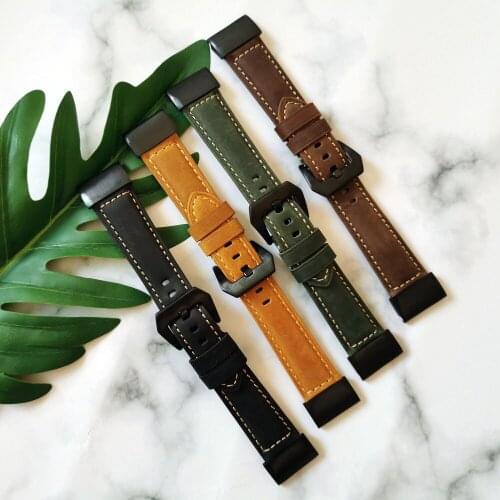 Fenix 5X/Fenix 6X wristband 26mm Quick Fit Genuine Leather Watch Strap for Garmin Fenix 5X/5X Plus/Fenix 3/Descent Mk1