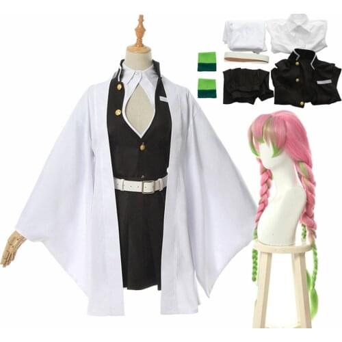 Adult Kids Anime Cosplay Demon Slayer Kimetsu no Yaiba Woman Kimono Kanroji Mitsuri Costume