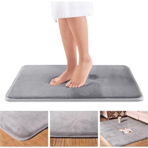 Memory Bath Mat Anti Slip Bathroom Carpet Bath Rug Memory Foam Strong Water Absorbent Machine Washable Shaggy Shower Bath Rug
