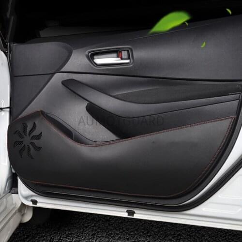 Leather Black Protector Side Edge Protection Pad Protected Anti-kick Door Mats Cover for Toyota Corolla 2019 2020