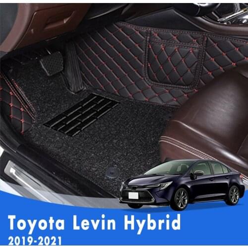 LHD Luxury Double layer Wire loop Carpets Car Floor Mats For Toyota Levin Hybrid 2021 2020 2019 Anti-Dirty Full Surround Pedal