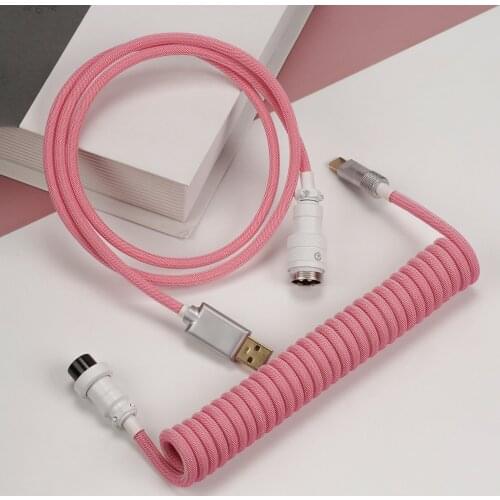 KBDfans Pink Handmade Custom Mechanical Keyboard USB-C Cable