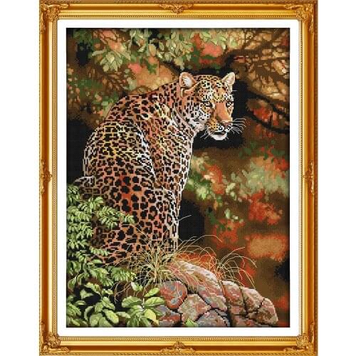 Everlasting Love Christmas Cheetah (2) Chinese Cross Stitch Kits Ecological Cotton Stamped 11 CT 14 CT New Store Sales Promotion