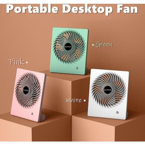 2021 new USB 5 gear fan office desktop electric fan charging portable mini dormitory quiet rechargeable desktop small fan