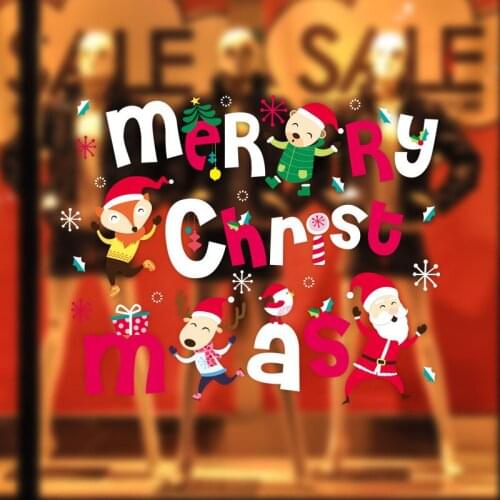 New Year window glass removable wall sticker PVC Christmas DIY snow stickers decal Christmas Party home Shopwindow decoration XL